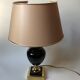 Lampe metal doré et noire laquée