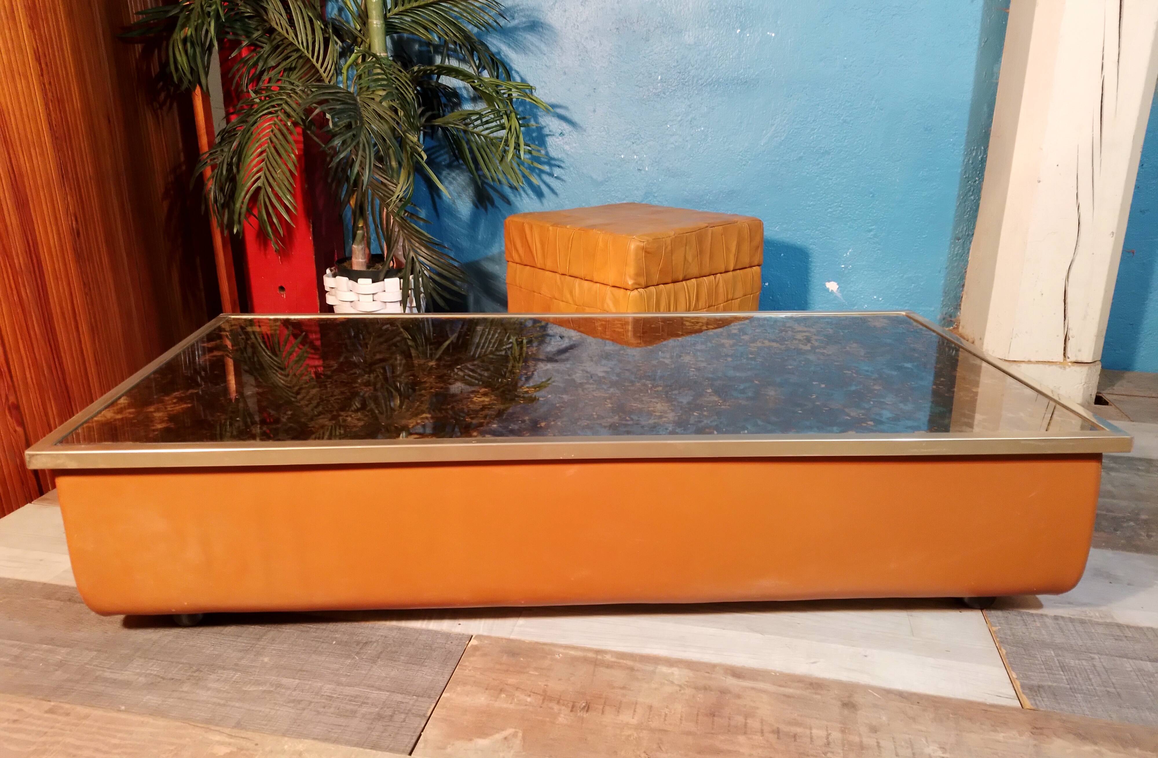 Steiner leather coffee table 1970s