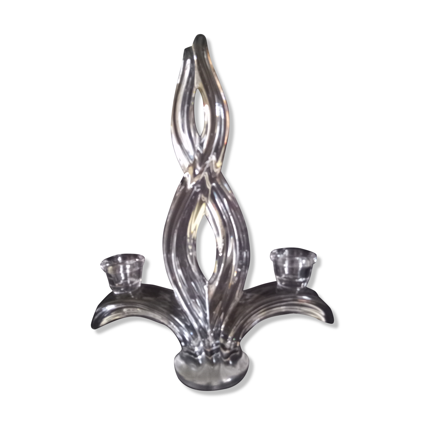Candle holder 2 crystal arms