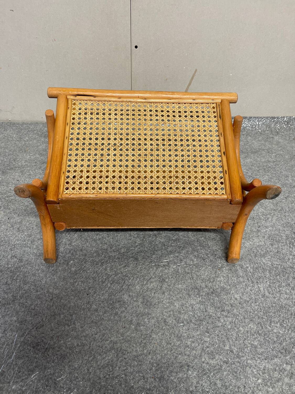 Rattan/bamboo and vintage cane magazine rack