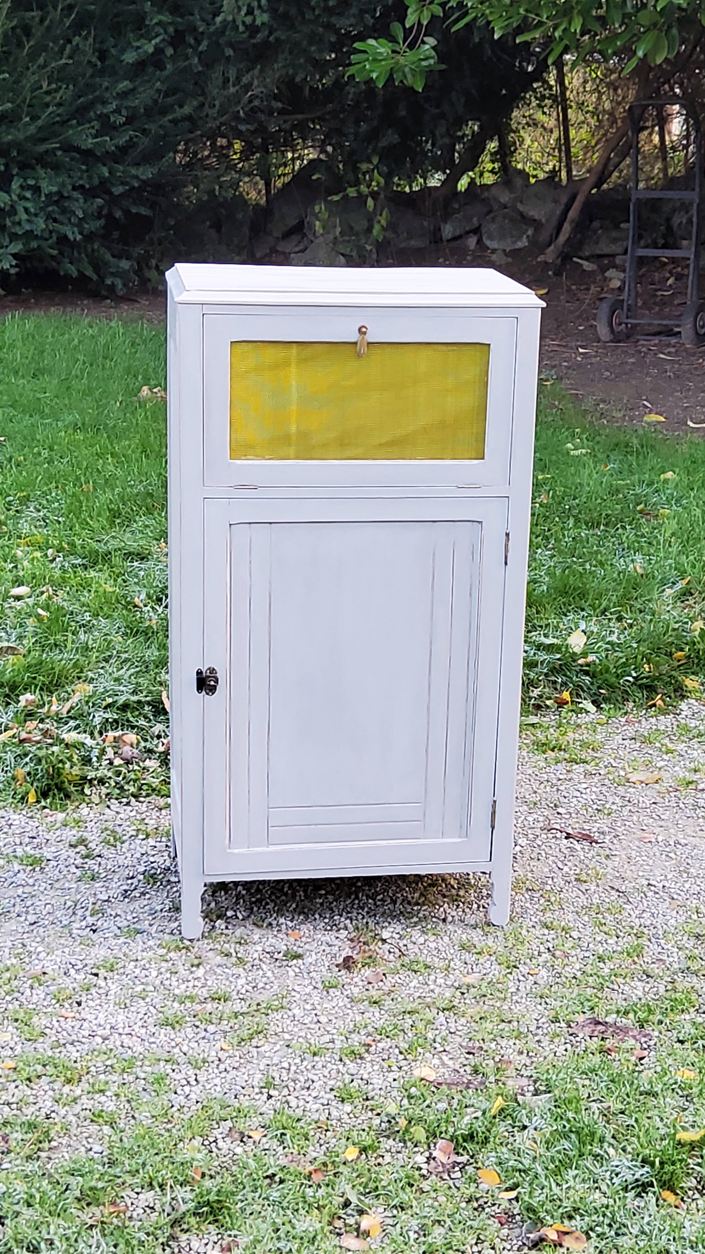 Parisian sideboard pantry from the 1920s with gray patina