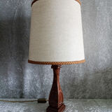 Wooden foot lamp with conical shade