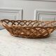 large oval rattan basket vintage 60s-70s