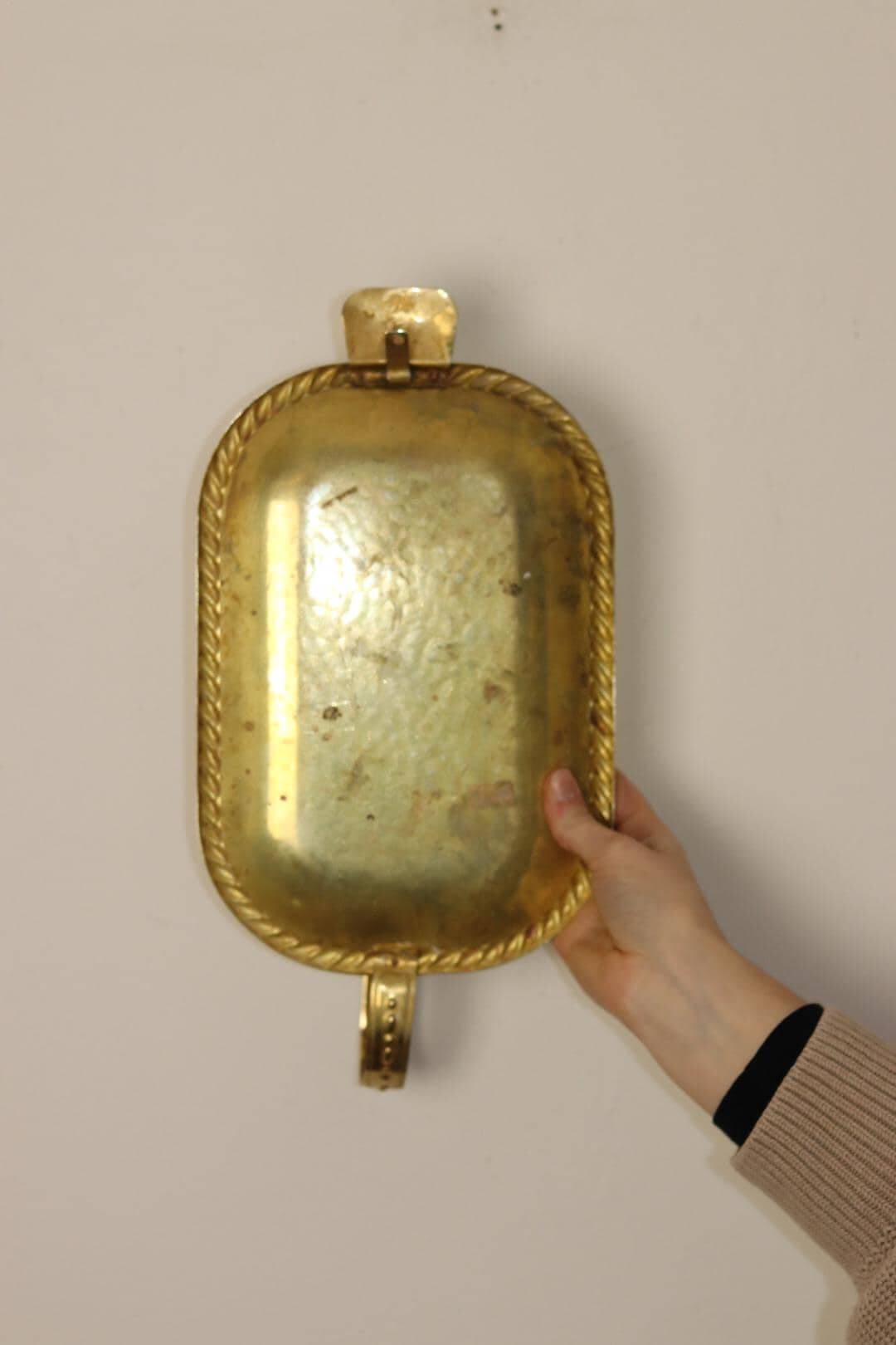 Pair of Swedish brass wall sconces from the mid-century.