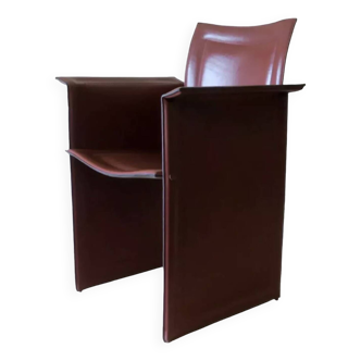 Italian leather and iron armchair, 1970s