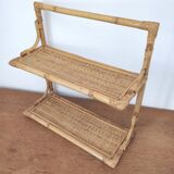1960s rattan wall shelf