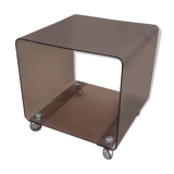 Plexiglas wheeled coffee table
