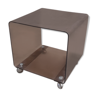 Plexiglas wheeled coffee table