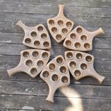 Set of 6 dishes/pans/snail pans, in Digoin Crespots sandstone - Vintage