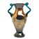 Postmodern vase, copper and turquoise glass, Huta Hortensja, Poland, 1970s