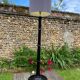 Vintage 1940s blackened wooden floor lamp
