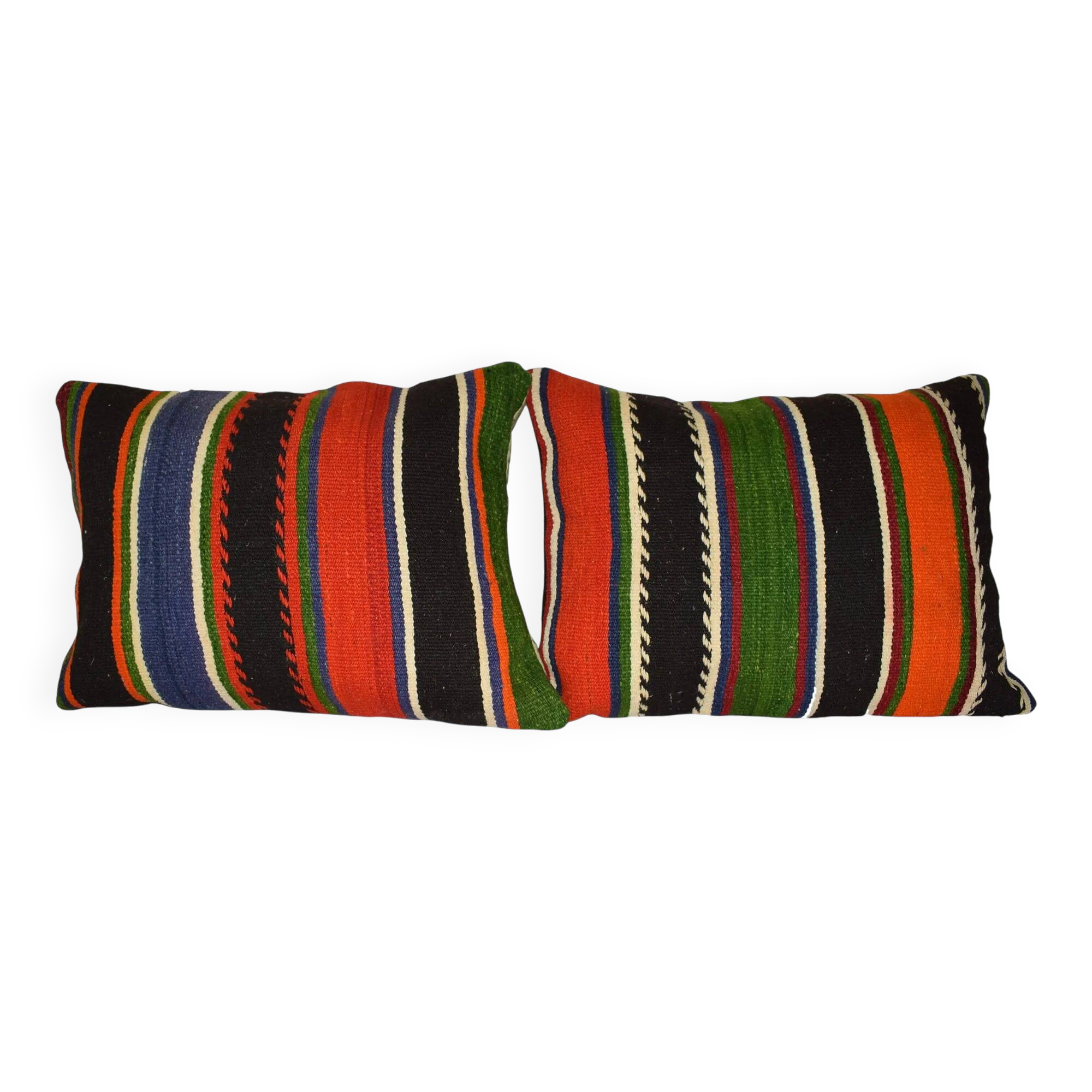 Set of 2 vintage kilim cushion covers 46x61 cm