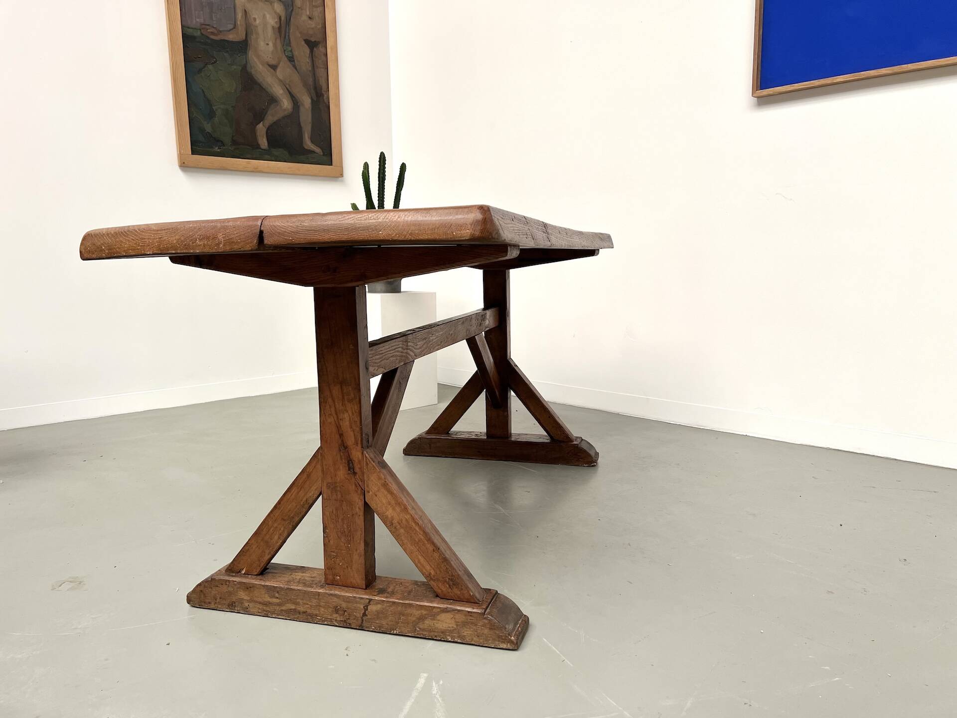 19th century brutalist oak table