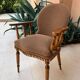 Small vintage indoor armchair / Fringe style crab chair