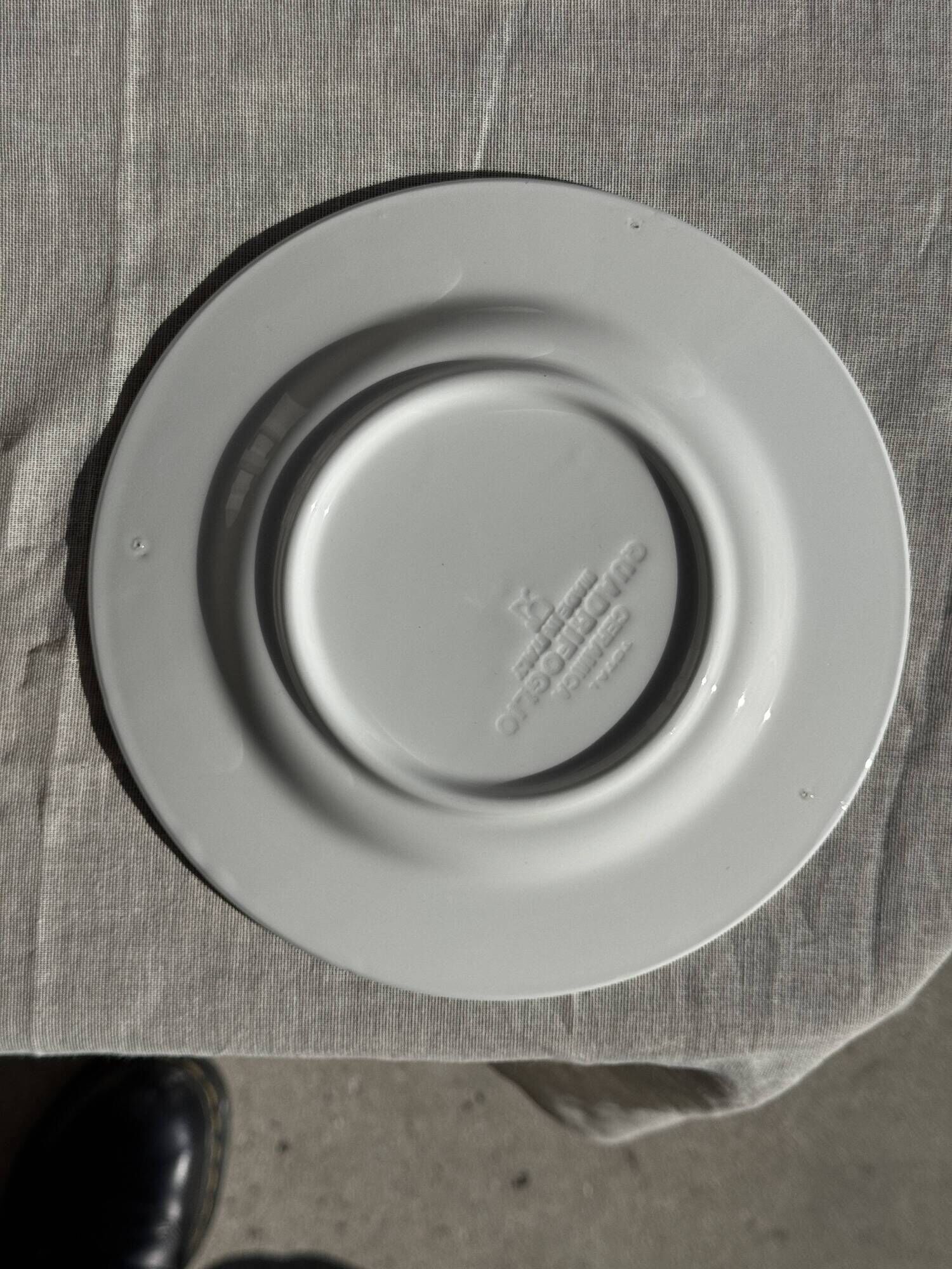 Set of 10 small dessert plates in Italian ceramic Total rim b