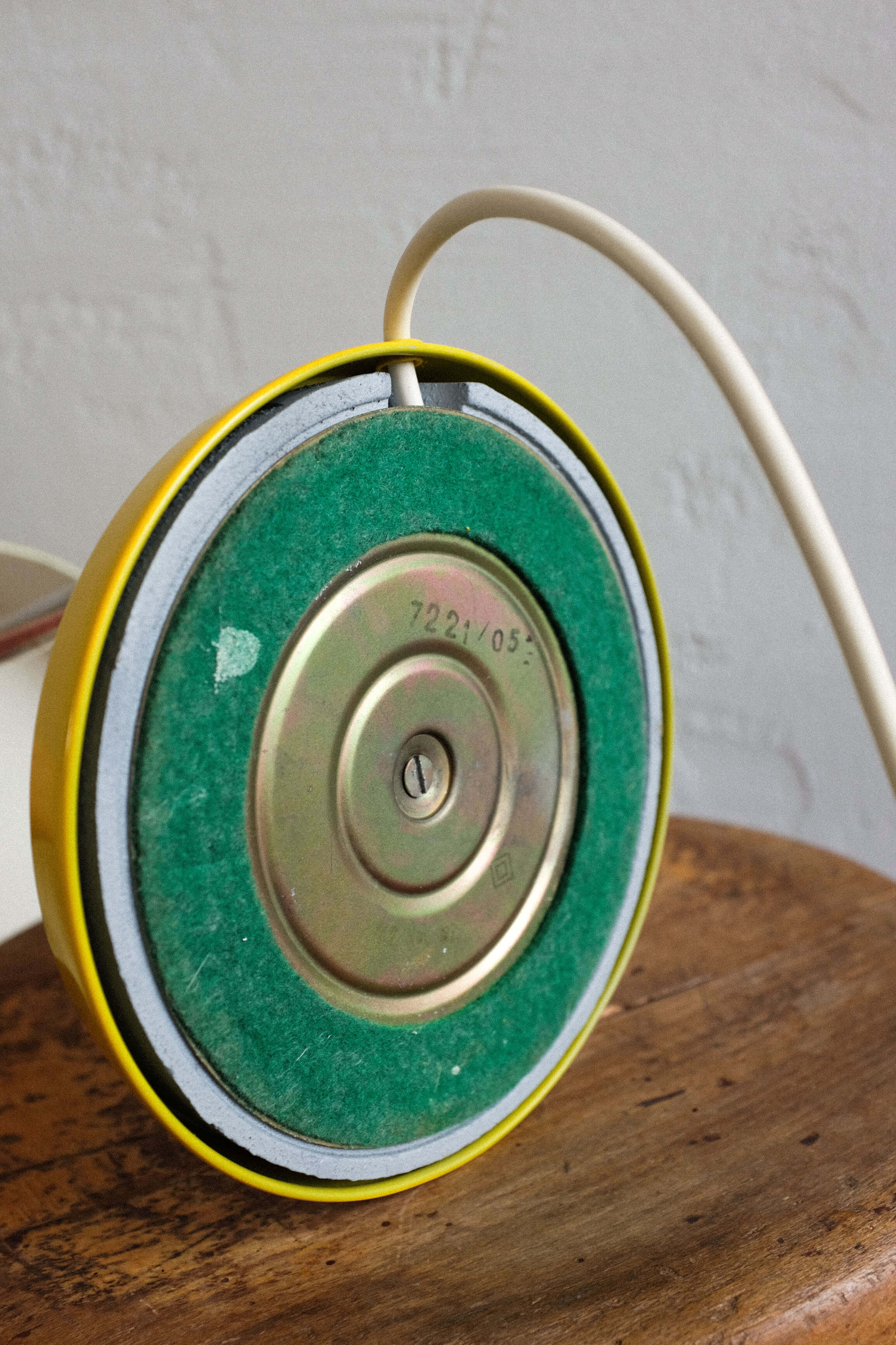 East germany vintage yellow table lamp by veb narva leuchtenbau, 1960s