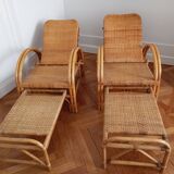 Old pair of deckchairs. 1960.