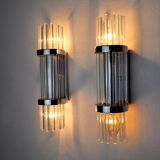 Paire d'appliques de la maison Sciolari, verre de murano, Italie, 1970
