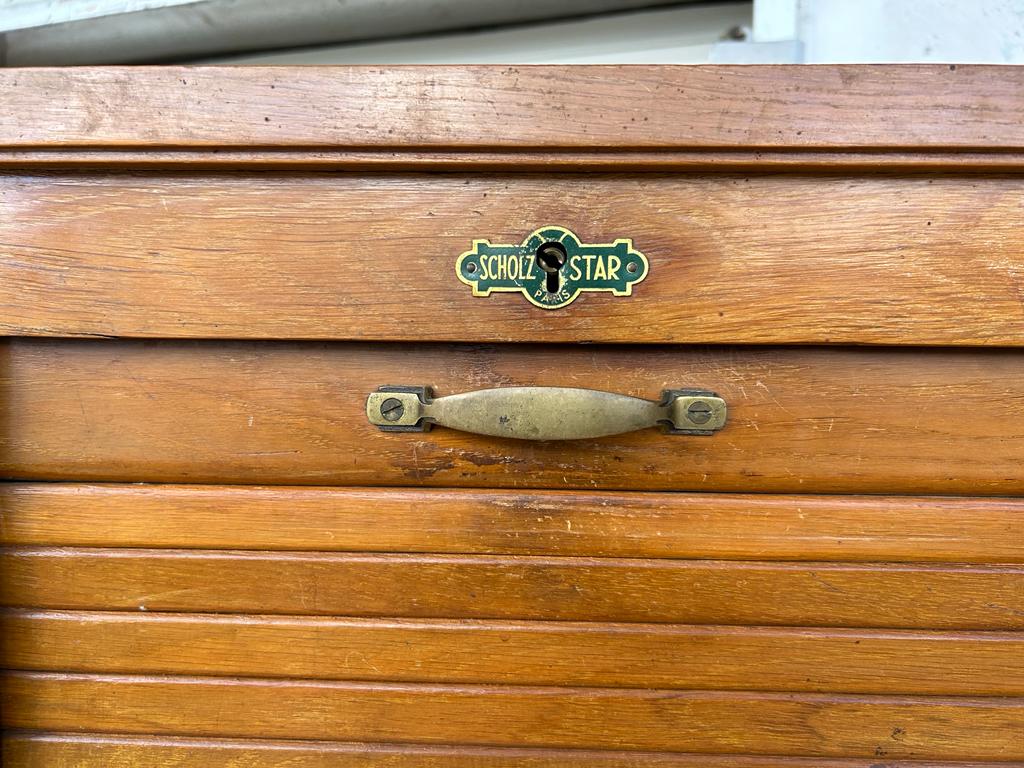 Triple oak curtain binder early xxth curtain Scholz Star Paris