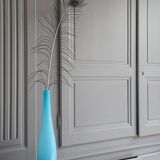Vase, soliflore bleu en opaline