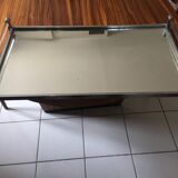 Rolling table in chrome with removable tray