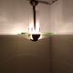 Modernist art deco chandelier/pendant lamp in glass and metal