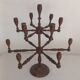 Large vintage turned wooden candelabrum - Brutalist and raw spirit