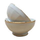 Pair white and gold bowls