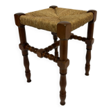 Vintage stool side table design brutalist design 60's oak