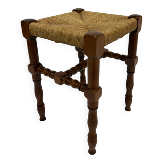 Vintage stool side table design brutalist design 60's oak