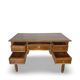 Italian pine wood centre writing desk from the 1960s, a reproduction o