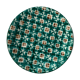 Green and red enamelled ceramic plate Robert Picault Vallauris 1960