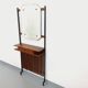 Vintage Italian hall cabinet with mirror and teak shelves