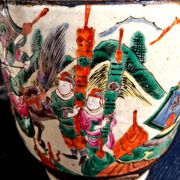 Pair of large ceramic vases from Nanking, China, Asian decor.