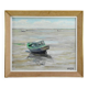 Painting "Boat at Low Tide", signed J-P. Guinegault – 2nd part of the 20th century