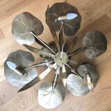 Water lily golden brass ceiling lamp