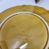 Sarreguemines dessert plates in barbotine with fruit decoration French Vintage