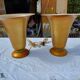 Pair of golden aluminum lamps from the 1960s