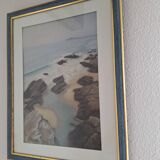 Pastel framed seaside landscape
