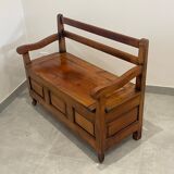 Rustic fruit wood chest bench, children's room