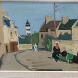Ove Olson ( 1903-1975 ), Swedish Modern Painting, 1972, Oil on Cardboard