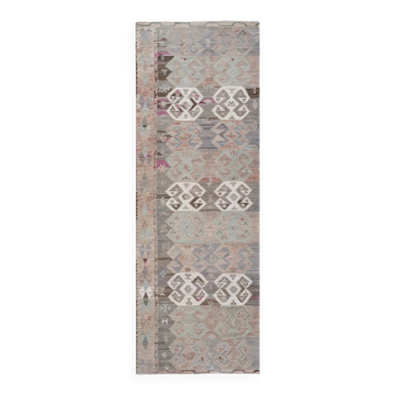 Vintage Turkish hallway rug 142x419 cm