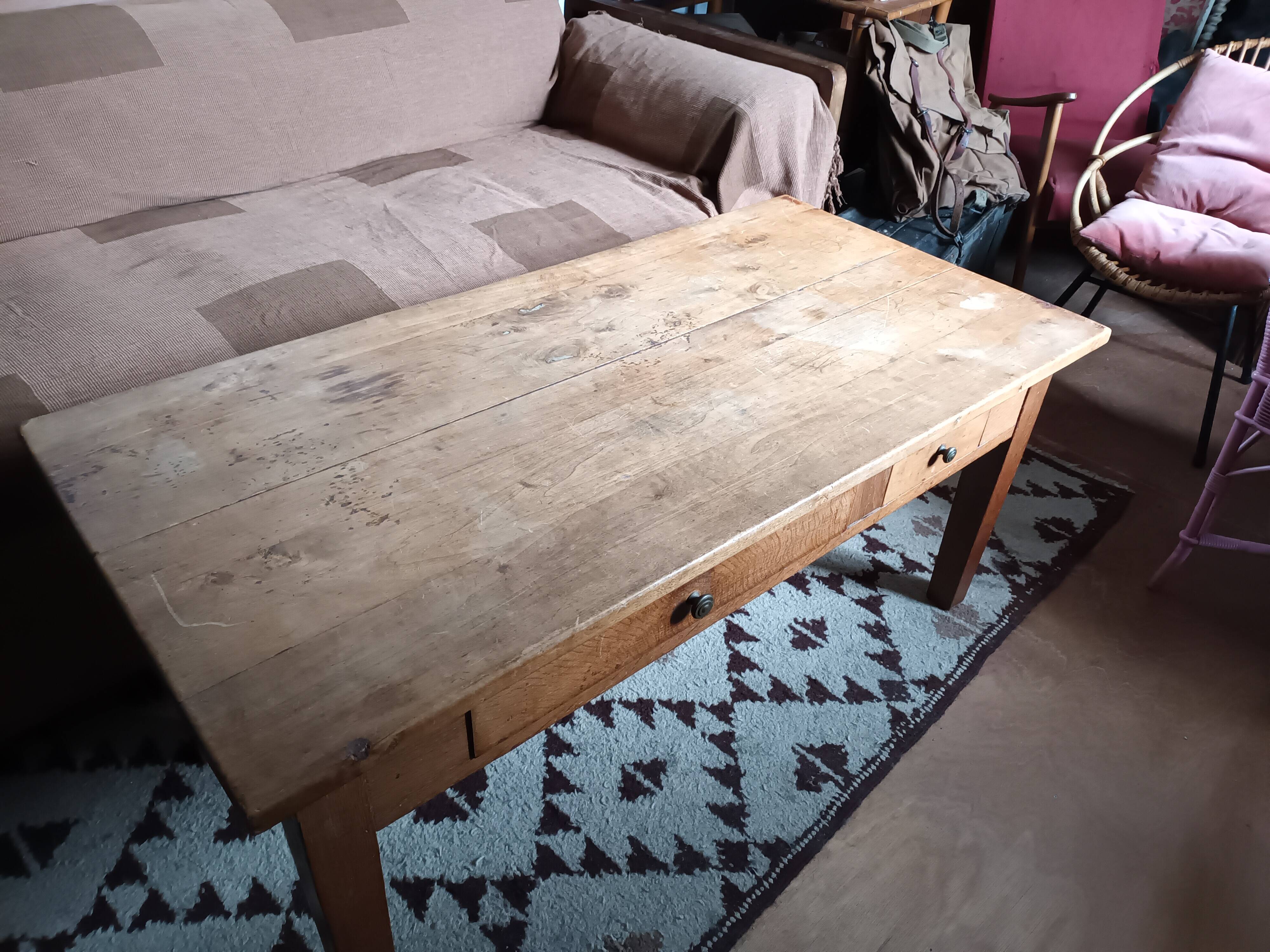 Wooden living room coffee table