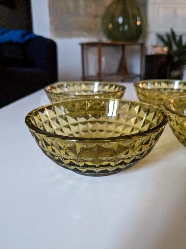 4 tinted glass bowls