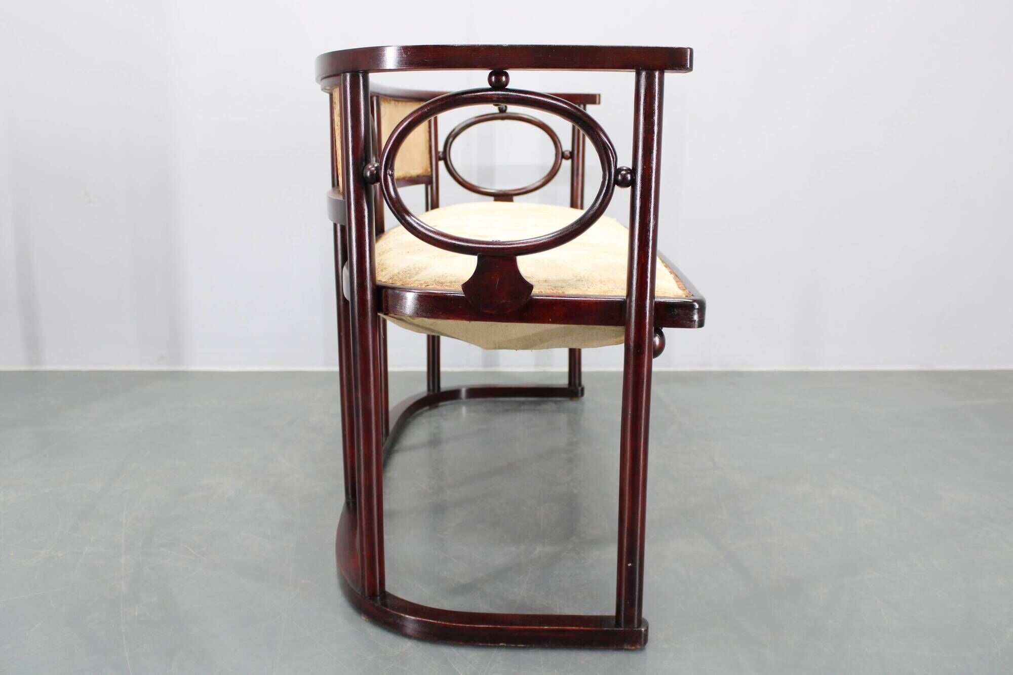 Josef Hoffmann Variation of Art Nouveau "Fledermaus" sofa by Fischel