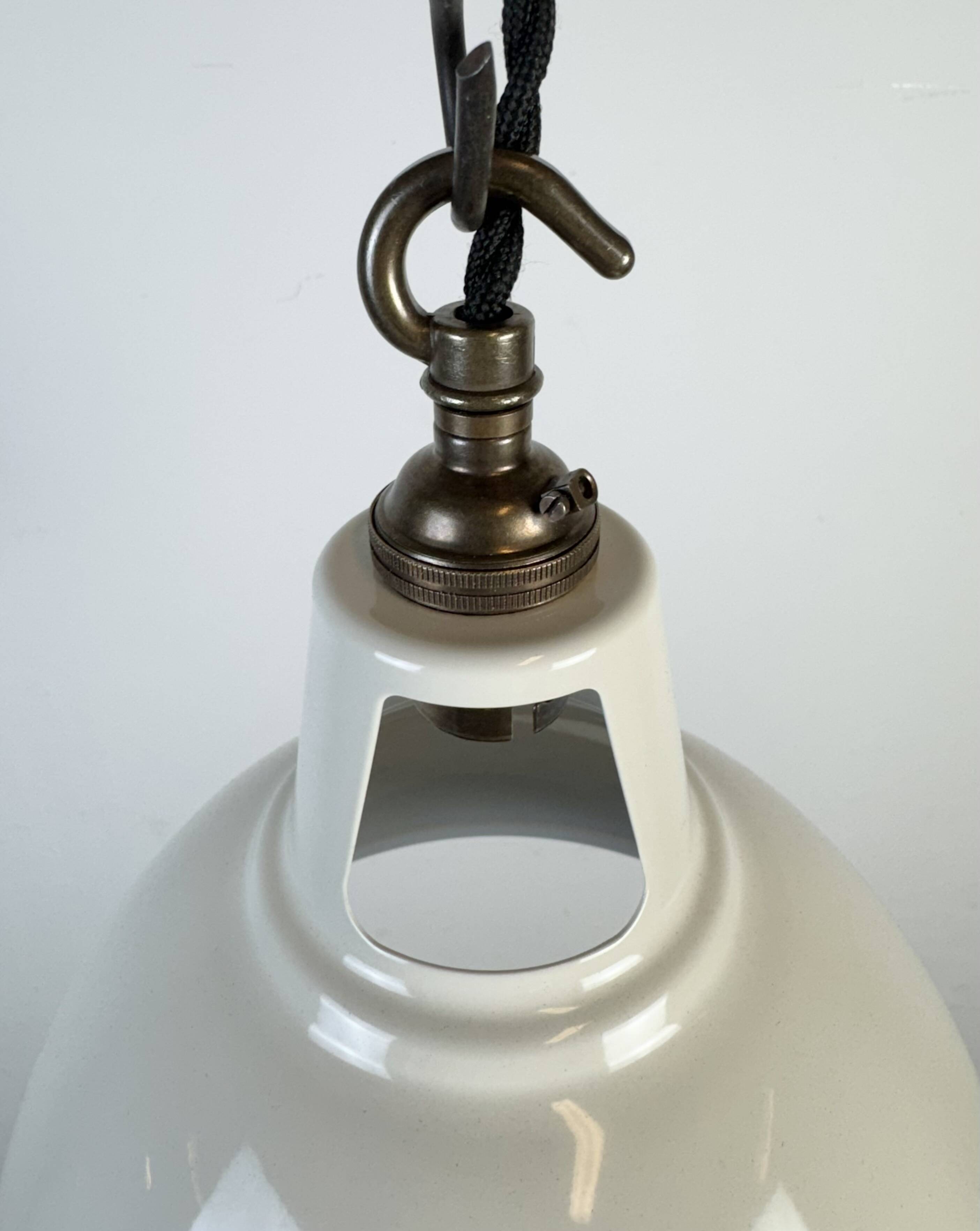 Vintage Industrial Beige Painted Pendant Lamp