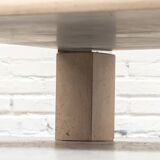 Italian Travertine & Chrome Coffee Table