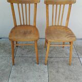 2 light bistro chairs thonet stamped czechoslovakia vintage