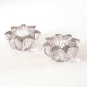 Pair of small crystal candlesticks