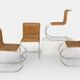 Mr10 chair set in rattan by Ludwig Mies van der Rohe